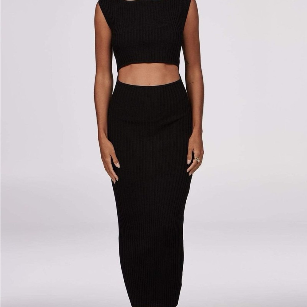 Charlie Holiday Ribbed cut out dress